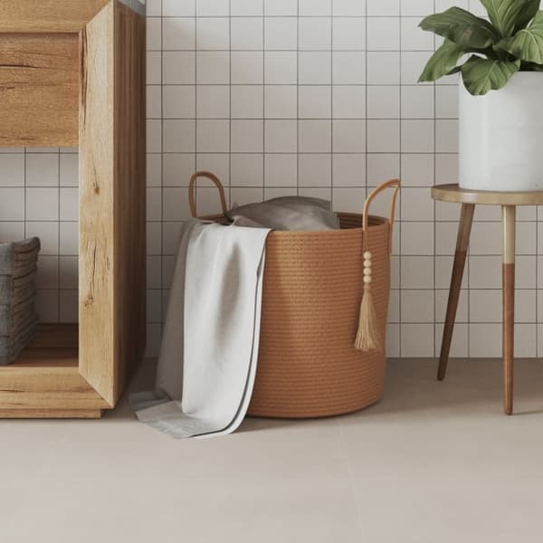 vidaXL opbevaringskurv Ø40x35 cm bomuld brun