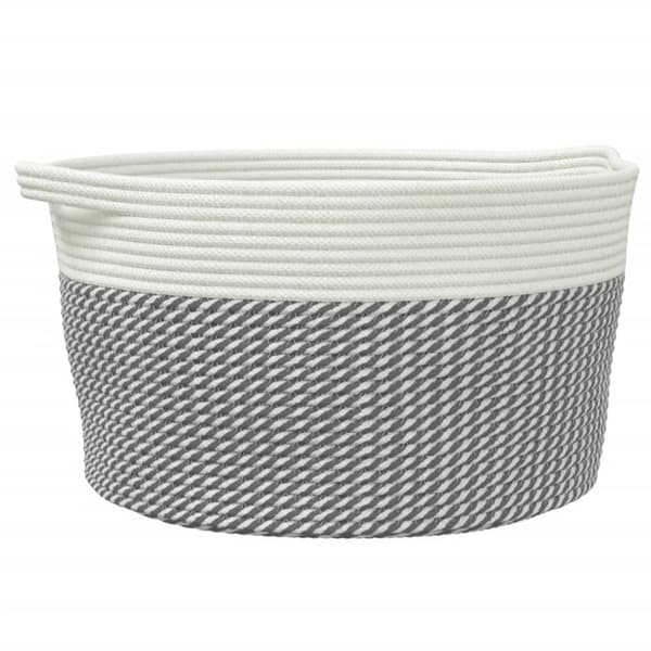 vidaXL opbevaringskurv Ø40x25 cm bomuld grå og hvid