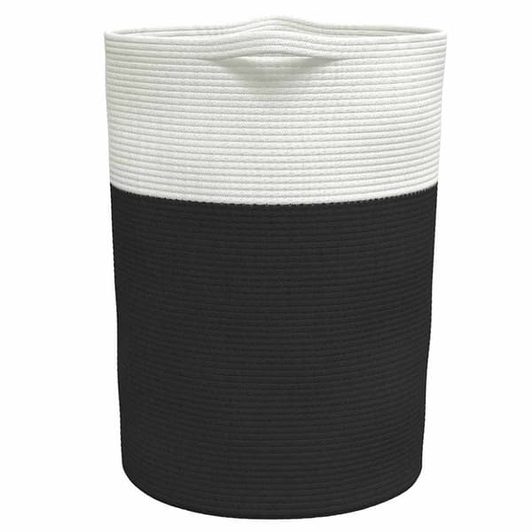 vidaXL Oppbevaringskurv svart og hvit Ø49x65 cm bomull