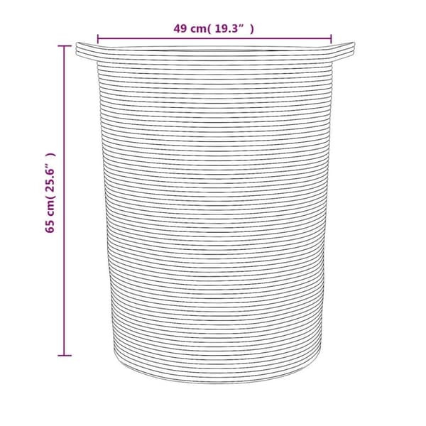 vidaXL Oppbevaringskurv svart og hvit Ø49x65 cm bomull