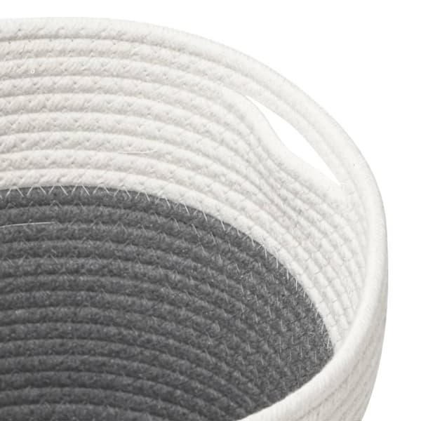 vidaXL Förvaringskorgar 2 st grå och vit Ø28x28 cm bomull