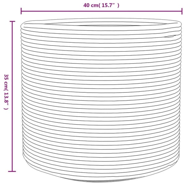 vidaXL Förvaringskorg grå och vit Ø40x35 cm bomull