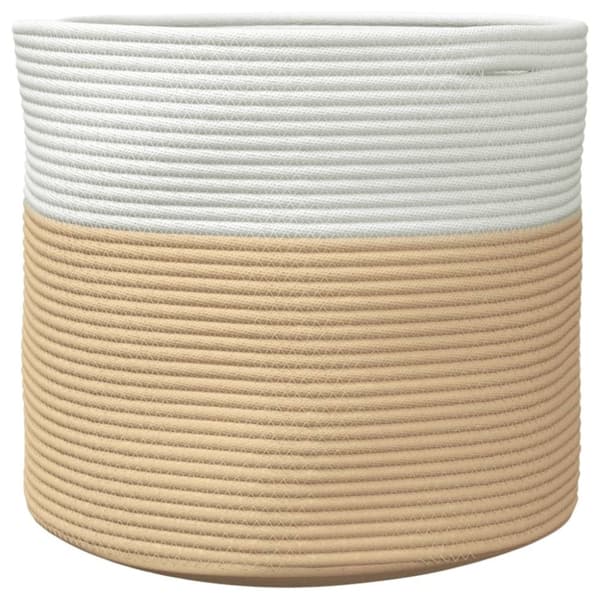 vidaXL Förvaringskorg beige och vit Ø40x35 cm bomull