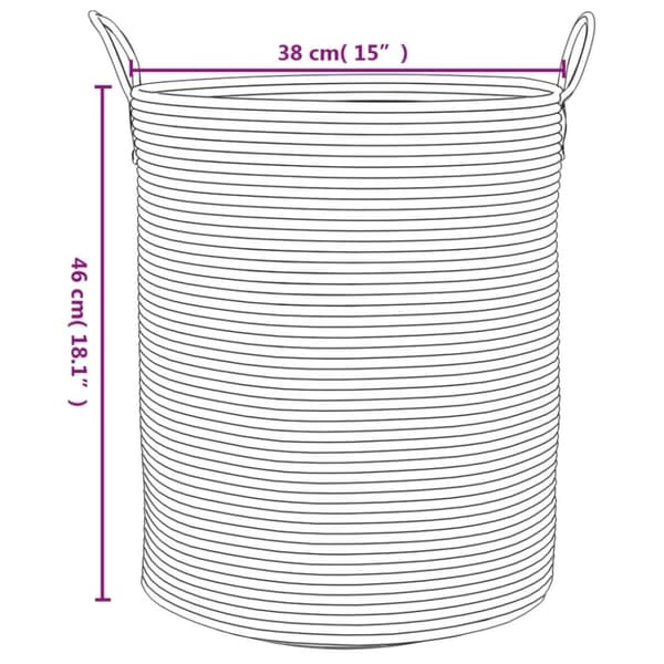 vidaXL opbevaringskurv Ø38x46 cm bomuld brun og hvid