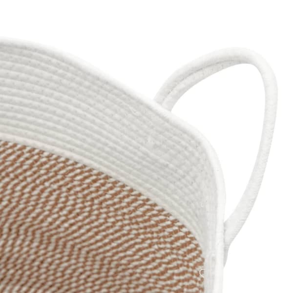 vidaXL Förvaringskorg brun och vit Ø51x33 cm bomull