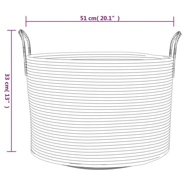 vidaXL Förvaringskorg brun och vit Ø51x33 cm bomull