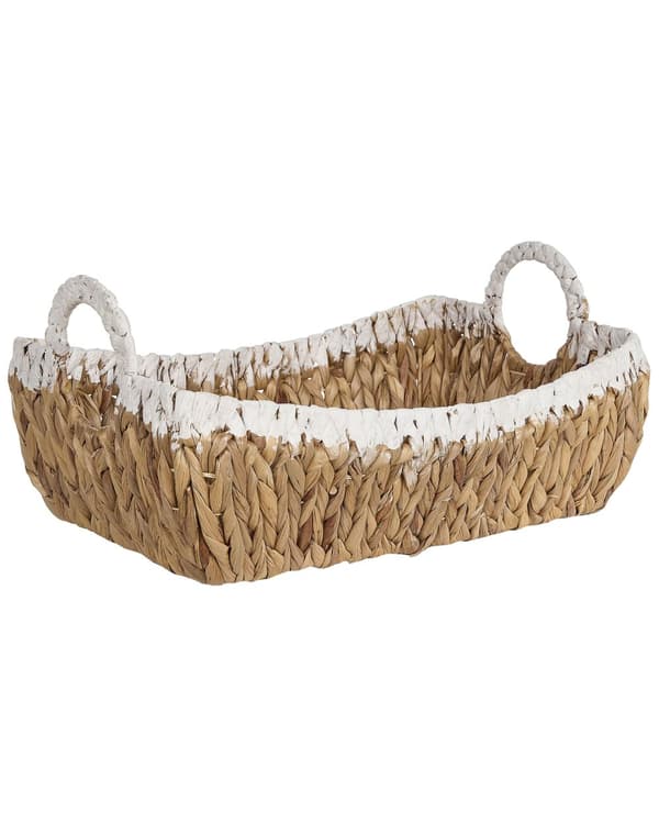 Uppsättning med 3 Korgar Ljus Vatten Hyacint Metallram Handgjorda Hem Tillbehör Liten Förvaring Boho Rustik Stil Vardagsrum Sovrum