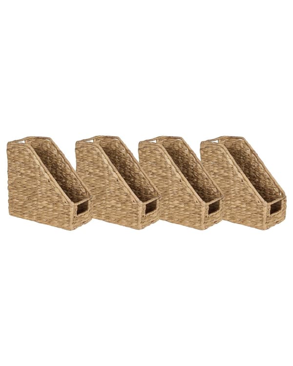 Sett med 4 arkivkurver Lys vannhyacint Metallramme Håndlaget Dokumentholdere Hjemmetilbehør Liten Oppbevaring Boho Rustikk Stil Stue Soverom