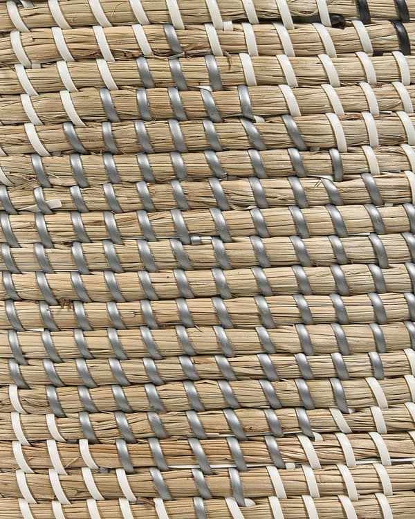 Kori luonnonväri 40 cm meriruoho pyöreä käsintehty geometrinen kuvio kahvat kannella boho