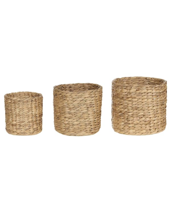 Set med 3 växtkorgar Naturlig vattenhyacint Planter krukor Inomhusbruk Vardagsrum Boho Rustik stil