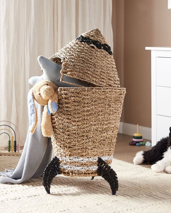 Flettet Rocket Basket Natural Seagrass Woven Toy Hamper Tilbehør til barnerommet