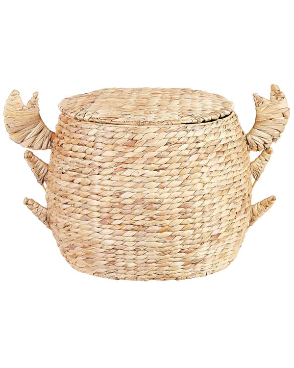 Kori luonnonväri 67 x 48 cm vesihyasintti käsintehty rapu kannella lasten boho