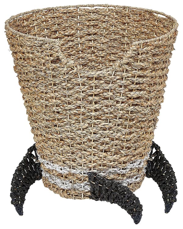 Kurv naturfarve 50 x 50 cm søgræsraket med låg håndlavet børn moderne