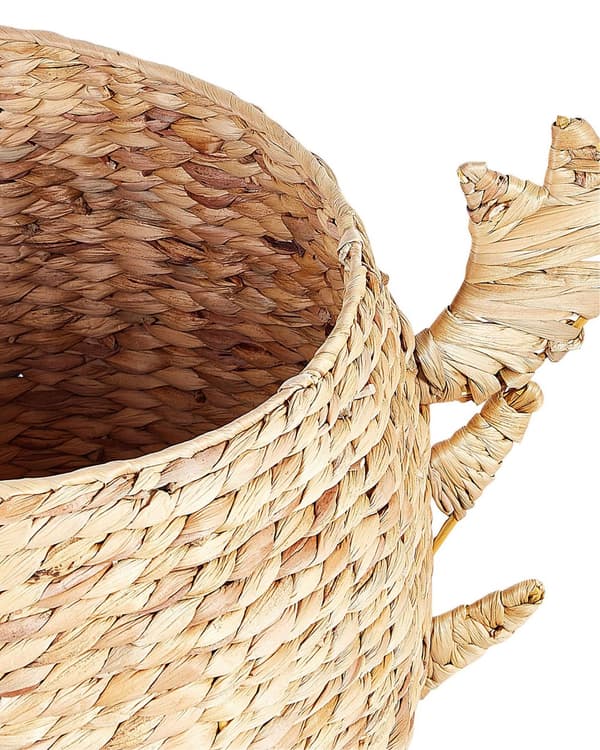 Kurv naturfarve 67 x 48 cm vandhyacint håndlavet krabbe med låg børn boho