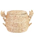 Miniatyrbillede 1 af 6: Kurv naturfarve 67 x 48 cm vandhyacint håndlavet krabbe med låg børn boho