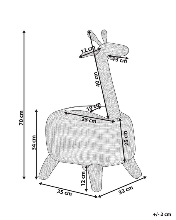 Korg Giraff Naturlig Rotting Vävd Leksakskorg Tillbehör för barnrummet