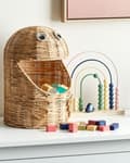 Miniatyrbillede 2 af 6: Flettet legetøjskurv lys rattan legetøjsopbevaring til børneværelset