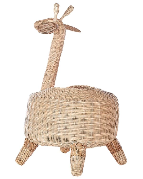 Kurv naturfarvet 33 x 35 cm rattan girafformet børn håndlavet boho moderne