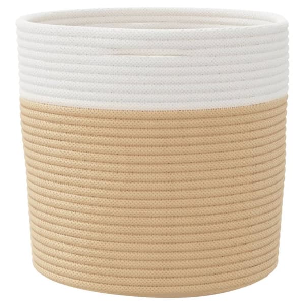 opbevaringskurve 2 stk. Ø28x28 cm bomuld beige og hvid