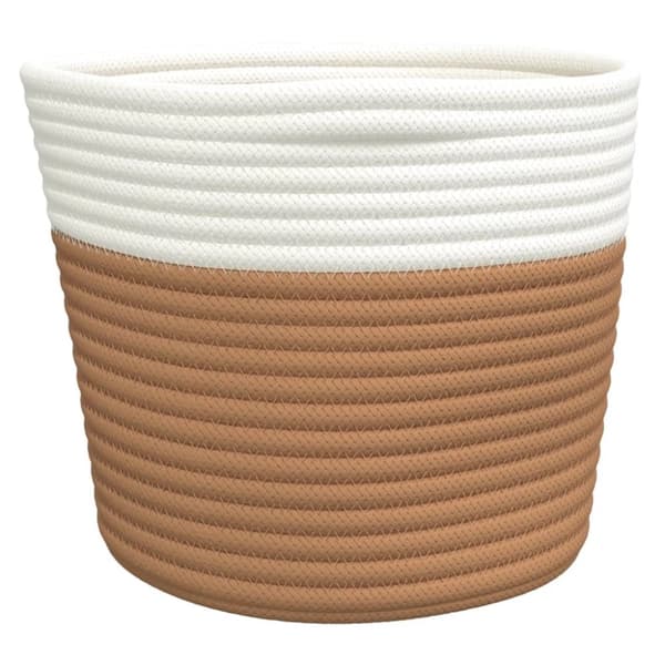 opbevaringskurve 2 stk. Ø24x18 cm bomuld brun og hvid