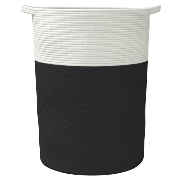 opbevaringskurv Ø49x65 cm bomuld sort og hvid