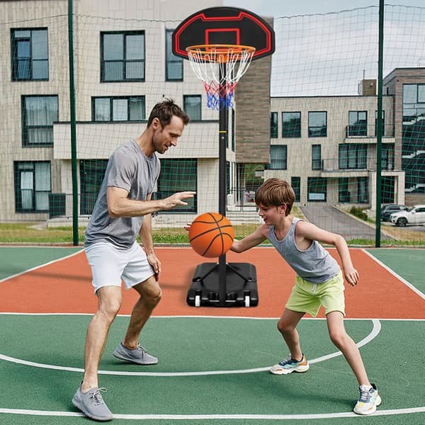 Basketkorg - LZQ - Justerbar 156-208 cm - Med hjul - Ingår: boll och pump