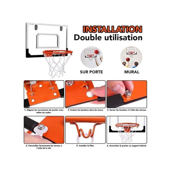 Mini basketkorg inomhus - Röd - För barn - Dörrhängare ingår