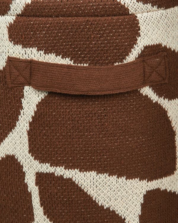 Kurve Beige Brun Bomuld Sæt af 2 Runde Opbevaringskurve med Giraffer Design med Hank til Legetøj Børneværelse