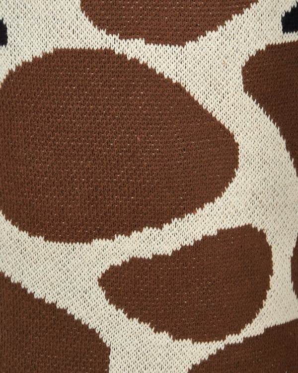 Kurve Beige Brun Bomuld Sæt af 2 Runde Opbevaringskurve med Giraffer Design med Hank til Legetøj Børneværelse