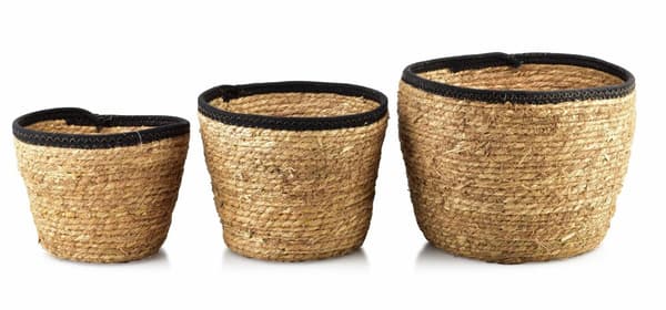 BALI Set med 3 KORGAR 33x33xH:27/27x27xH:24/25x25xH:21cm