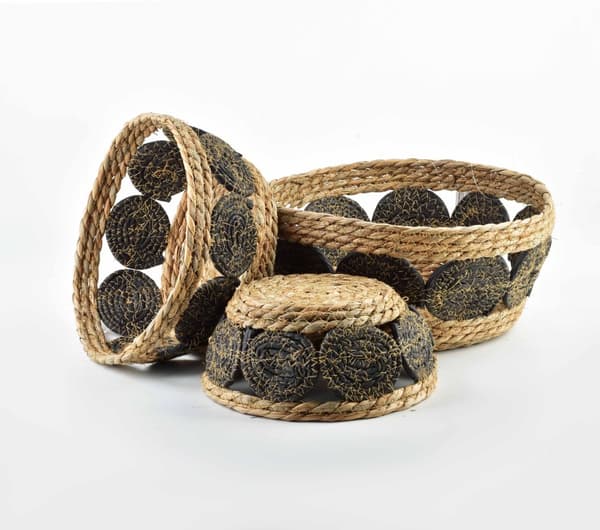 BALI Set med 3 KORGAR 30XH:15CM/27XH:13CM/21XH:9CM