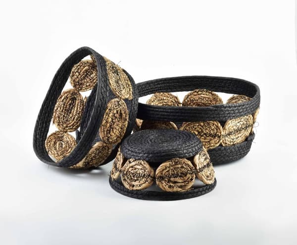 BALI Set med 3 KORGAR 30XH:15CM/27XH:13CM/21XH:9CM