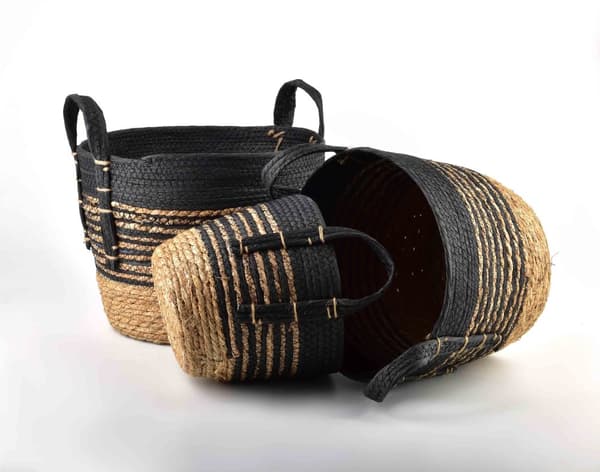 BALI Sæt med 3 kurve XL:33x33xH:26 L:28x28xH:23 M:23x23xH:20cm