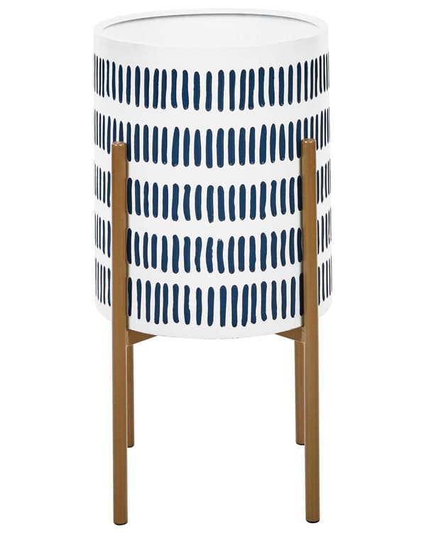 Kukkaruukku valkoinen/sininen metalli 31 x 31 x 58 cm moderni industriaalinen tyyli