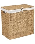 Pikkukuva 1 / 8: Kori luonnonväri 50 x 30 cm vesihyasintti suorakulmainen käsintehty 2-osainen pyykkikori boho