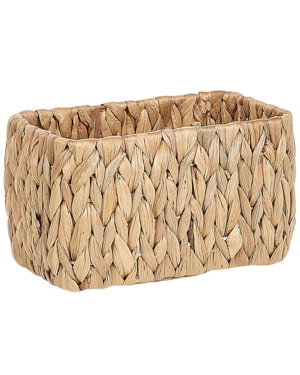 Sett med 3 oppbevaringskurver Lys vannhyasint Håndlaget med håndtak Hyllebokser Boho design