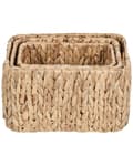 Miniatyrbilde 7 av 9: Sett med 3 oppbevaringskurver Lys vannhyasint Håndlaget med håndtak Hyllebokser Boho design