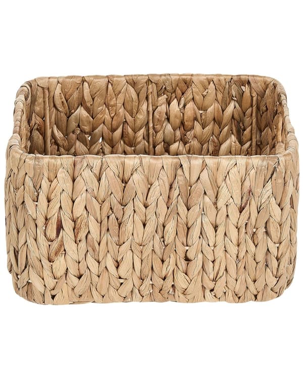 Sett med 3 oppbevaringskurver Lys vannhyasint Håndlaget med håndtak Hyllebokser Boho design