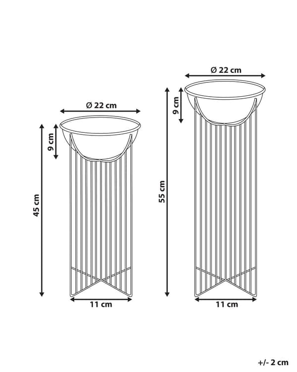 Blomkruka med Växtställ 2 st Rosa Järn 55 / 45 cm Inomhus Metall Blomkrukor Modern Industriell Stående Kruka