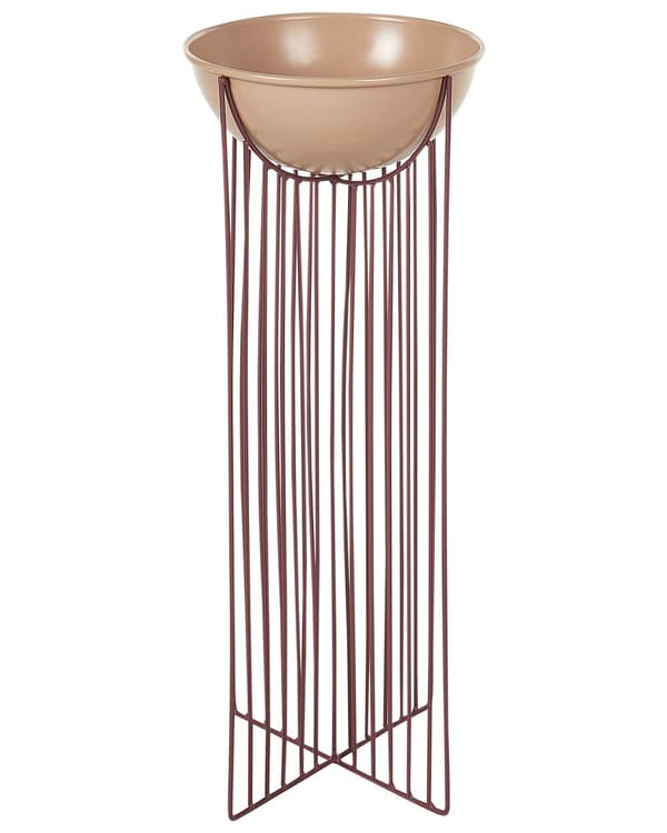 Blomkruka med Växtställ 2 st Rosa Järn 55 / 45 cm Inomhus Metall Blomkrukor Modern Industriell Stående Kruka