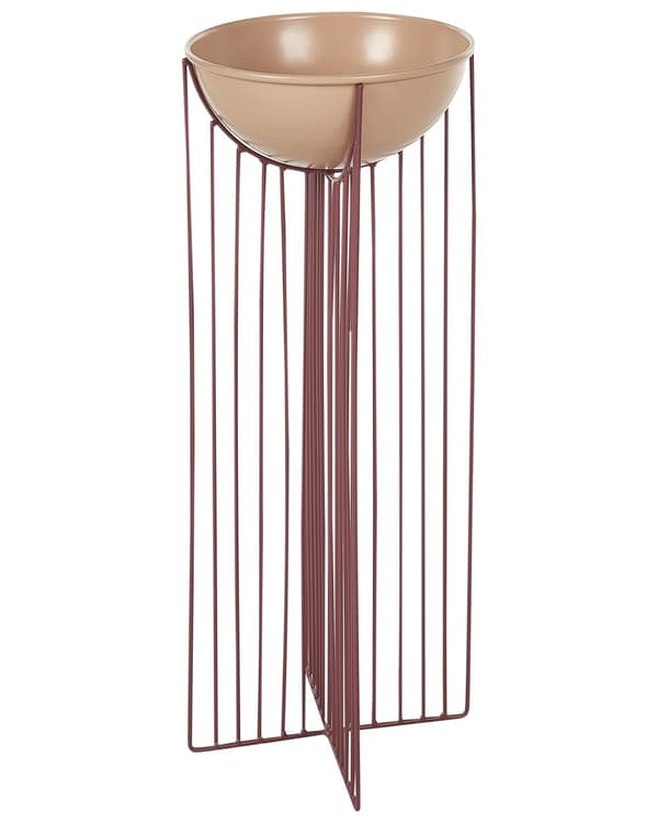 Blomkruka med Växtställ 2 st Rosa Järn 55 / 45 cm Inomhus Metall Blomkrukor Modern Industriell Stående Kruka