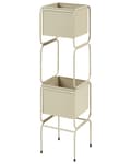 Pikkukuva 4 / 6: Kukkateline beige rauta 20 x 20 x 75 cm kaksitasoinen neliö sisäkäyttöön kahdella ruukulla moderni tyyli