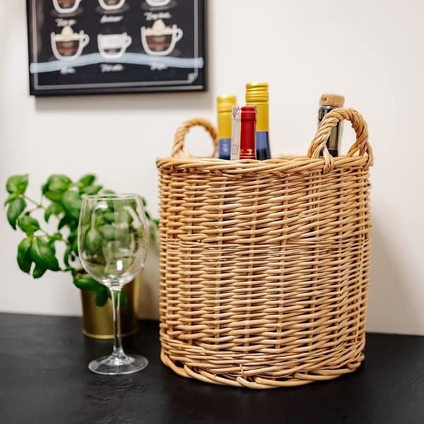 Creative Home Wicker Basket | 26 x 26 x 30 cm (+-- 2 cm) Blomkruka Förvaring | Flätad blomkruka | För frukt eller tvätt