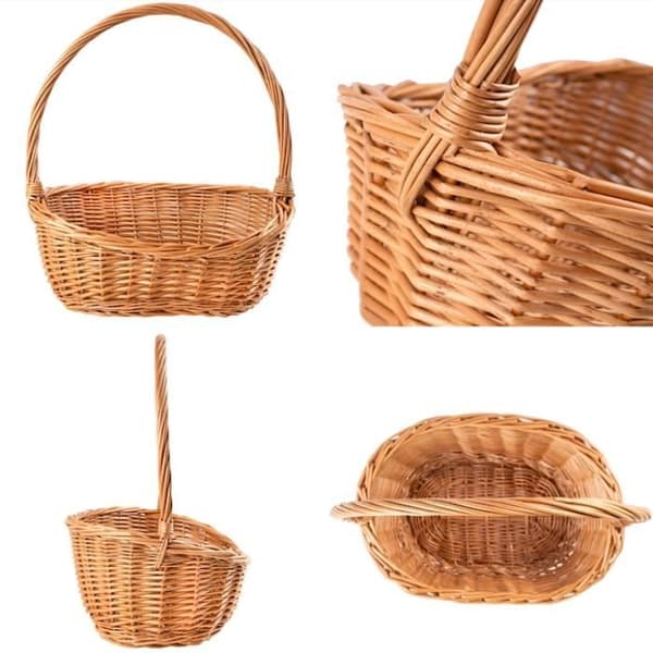 Flätad korg | Fylld korg | Presentkorg | Dekorativ korg | 37x30x37cm (+/-1cm) | Handvävd | Mångsidig och hållbar