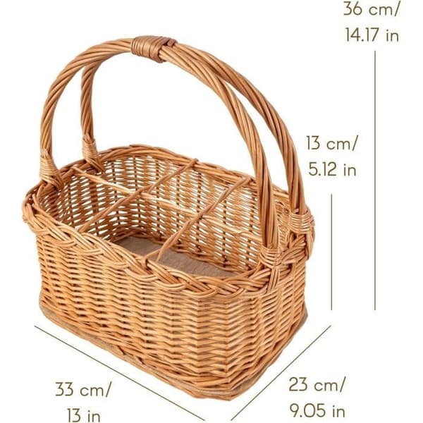 Flaskkorg - CREATIVE HOME - 6 fack - 33 x 23 x 36 cm - Rör - Brun