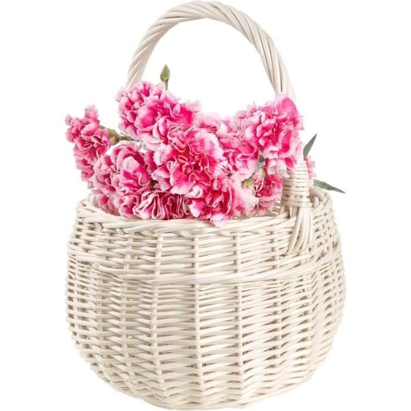 Creative Home Liten Vit flätad påskkorg | 22 x 22 x 26 cm (+-- 2 cm) | Handvävd | frukt korg