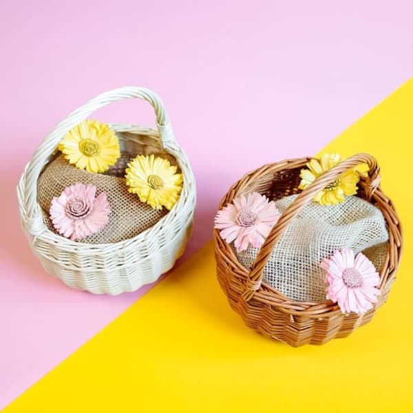 Flätad påskkorg - Kreativt hem - Liten - Brun - Halm - Flätning - Naturfiber