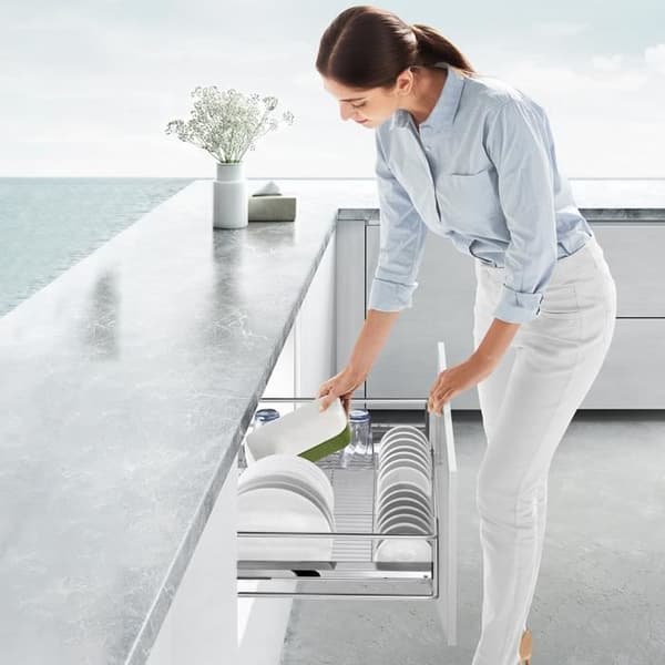 LARS360 500 mm Silver Trådnät Korg Förvaringskorg med skjutsystem Lådor för garderob Antal 2