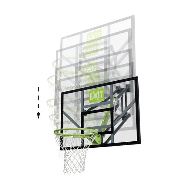 EXIT Galaxy vægmonteret basketballbagplade - grøn/sort
