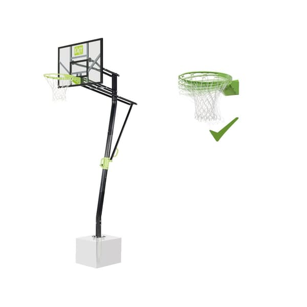 EXIT Galaxy basketballbagplade til installation på jorden med dunk-basketballkurv - grøn/sort